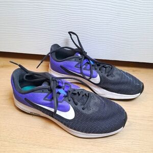 Nike Black Purple Active Fitness Running Sports Downshifter 9 Sneakers Size 9.5
